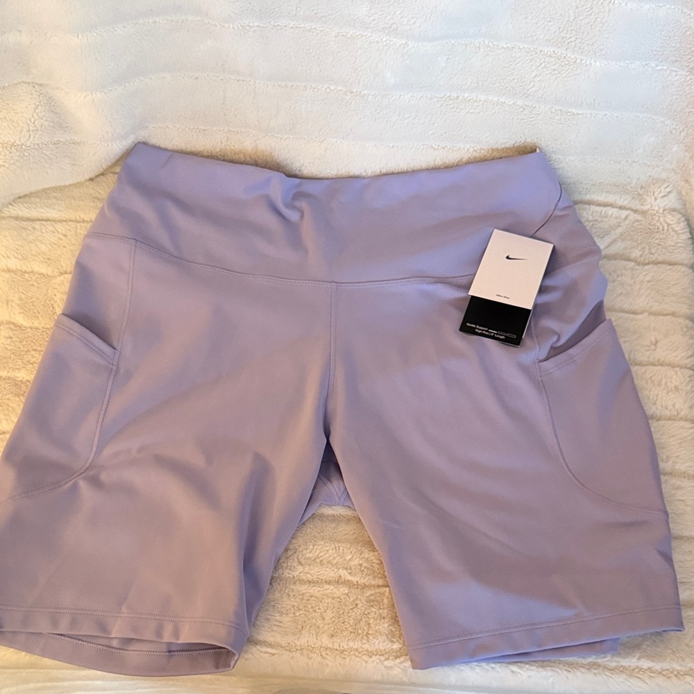 Nike One Women's Light Purple High Rise 8” Bike Shorts XXL